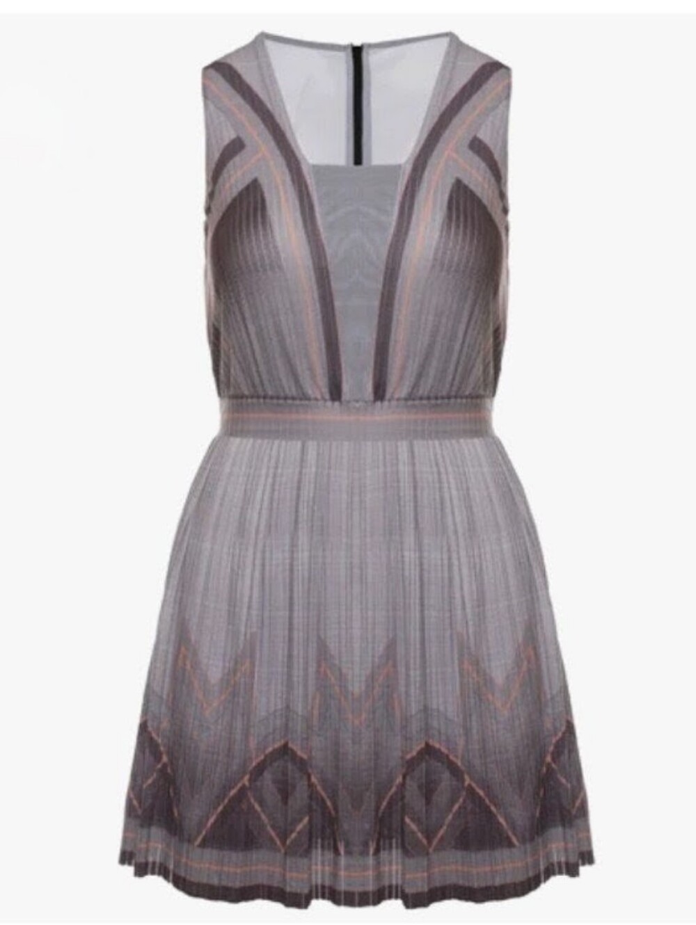 K-Swiss X Lucky In Love Gray/Pink V- Neck SPF 30 Pleated Tennis/Pickleball Dress
